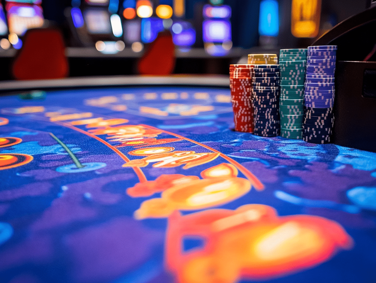 us poker and casino custom table felts bensenville il a close up of poker table with poker chips