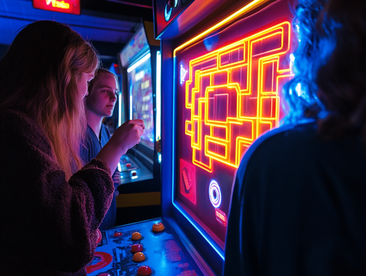 us poker and casino pac man bensenville il a man and woman playing a video game