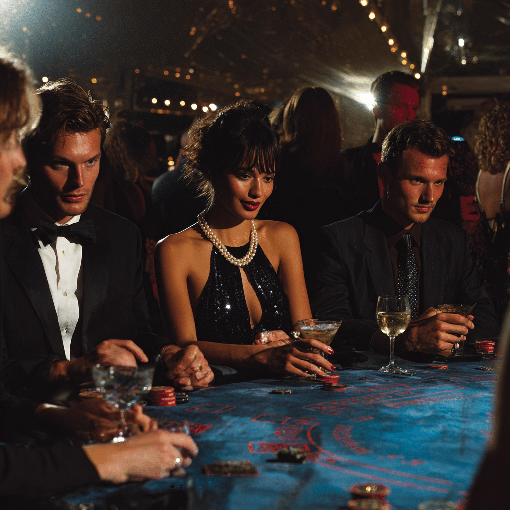 us poker and casino parties chicago il a group of people sitting at a table with drinks